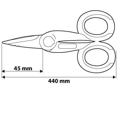 Kabel- og isoleringssaks 140 mm