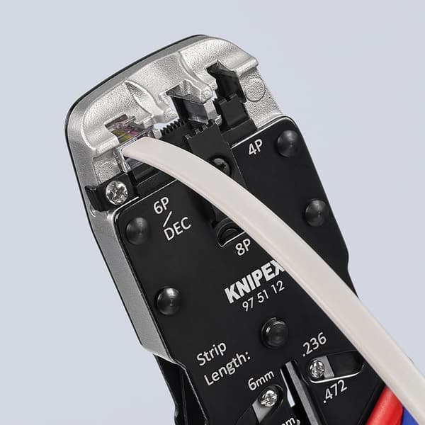 Tång, krympverktyg för krympning av telefonkontakter KNIPEX 97 51 12