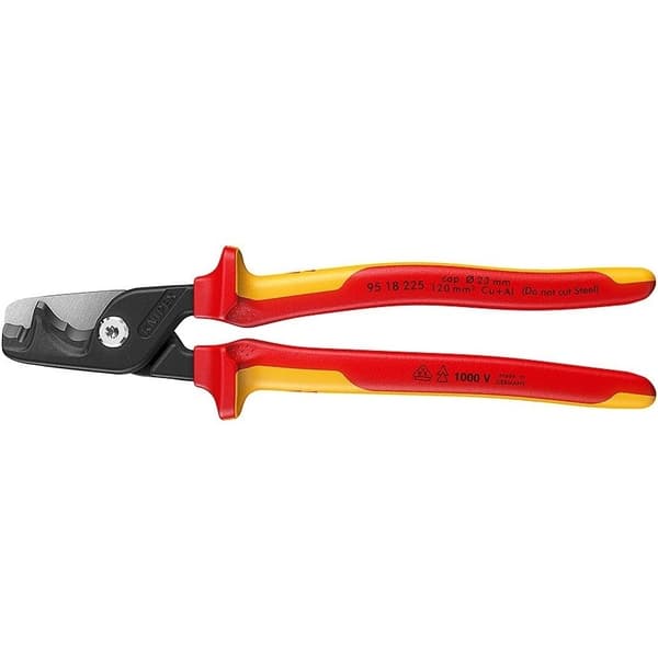 Isolerad VDE-kabelsax med stegvisa skärkanter för kablar Knipex StepCut XL 95 18 225