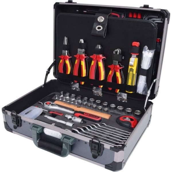 KS TOOLS 128 st 1/4" + 1/2" Elektrikerverktygssats - Svart - Tångsats - Elskydd