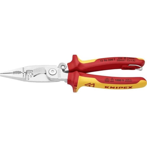 Multifunktionspincett - KNIPEX - 13 96 200 - 6 funktioner - Svart färg - Förbättrad tillgänglighet