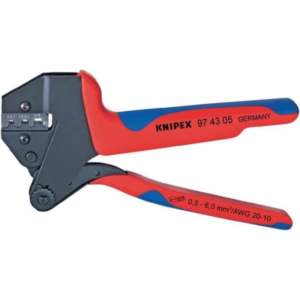 Universal krimptång - KNIPEX - 97 43 05 - Röd - Oisolerade öppna hylsor kopplingar