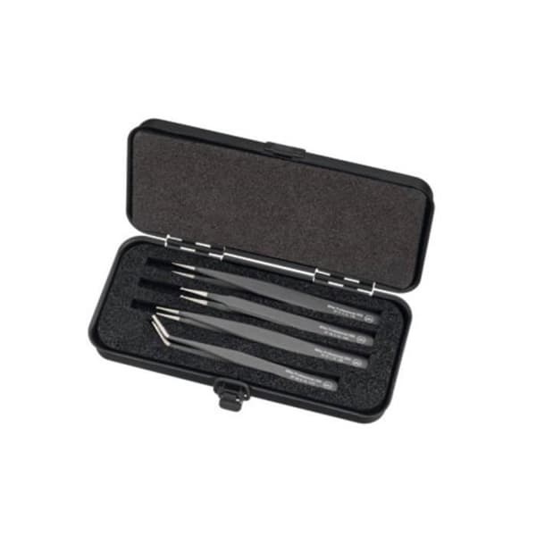 Wiha 32349 precisionspincettsats - spetsig, platt, bred, rundad