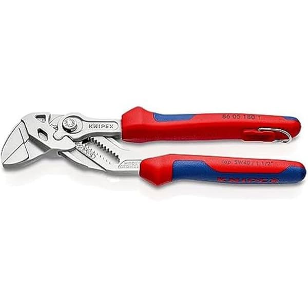 Nyckeltång - KNIPEX - 86 05 180 T BK - 180 mm - Multifunktionell - Förkromad med bi-materialsbeläggning