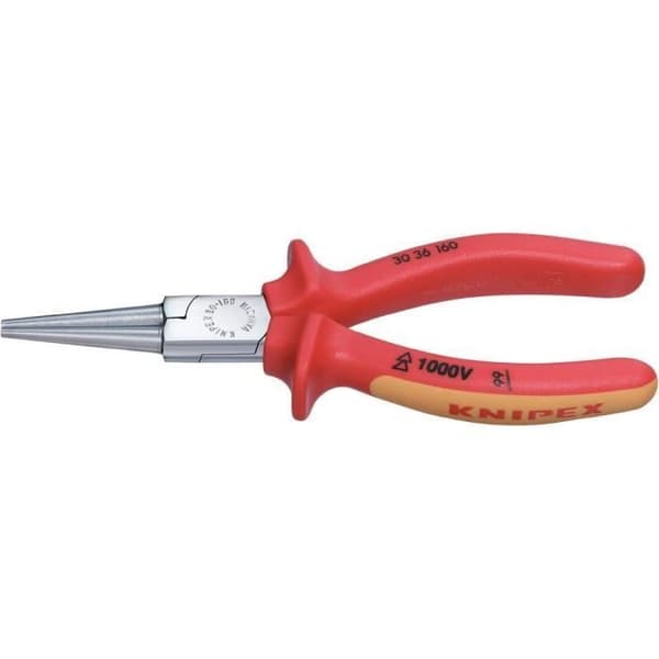 VDE KNIPEX plattång - Röd - Runda ändar - 160 mm - ISO 5745 standarder