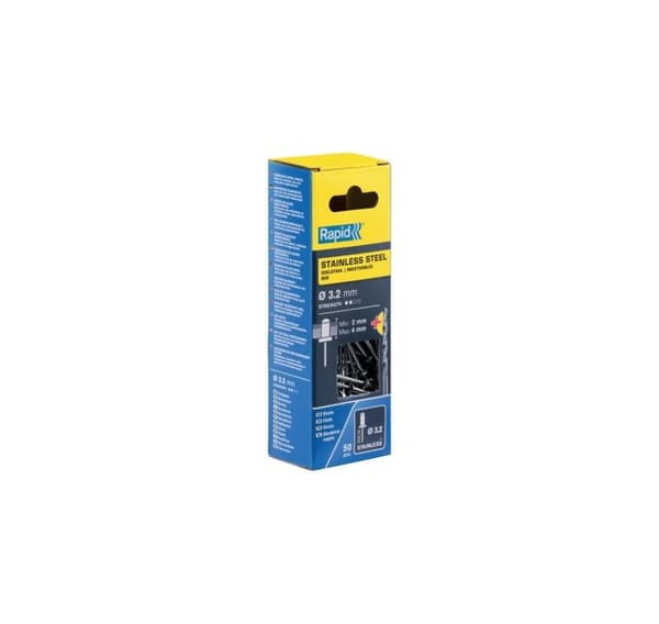 Nit rostfri 3,2x8mm 50st + Borr C, Rapid