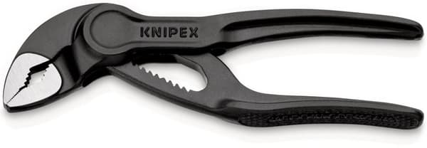 Cobra® XS justerbar rörtång präglad, uppruggad fosfaterad yta, grå 100 mm
