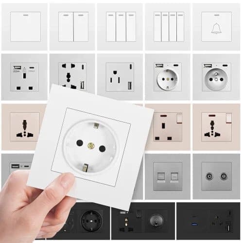 EU-pistoke usb- ja c-latausportilla Pikalataus,USb-seinäpistorasia