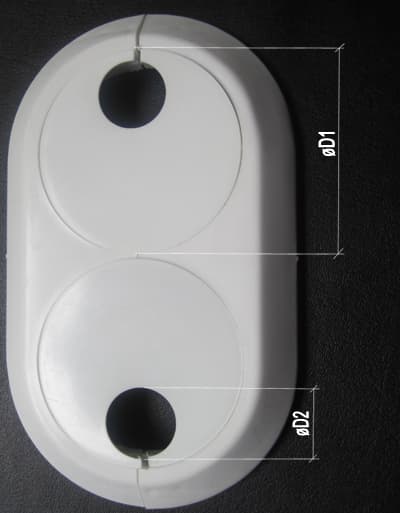Dobbelt hvid roset (plastkrave til afdækning af radiatorrør) 22 mm