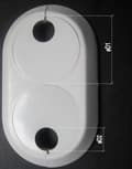 Miniatyrbillede 3 af 3: Dobbelt hvid roset (plastkrave til afdækning af radiatorrør) 22 mm