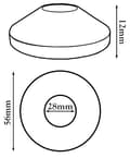 Pikkukuva 3 / 3: kpl x 2 valkoista ruusuketta (muovinen kaulus patteriputkien peittämiseen) 28 mm
