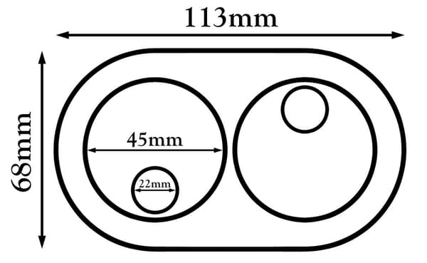 Forkromet dobbelt PVC-roset 28 mm