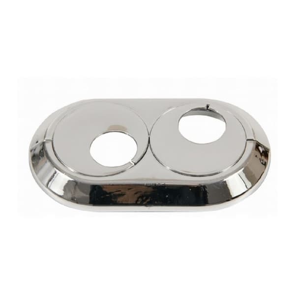 Forkromet dobbelt PVC-roset 28 mm