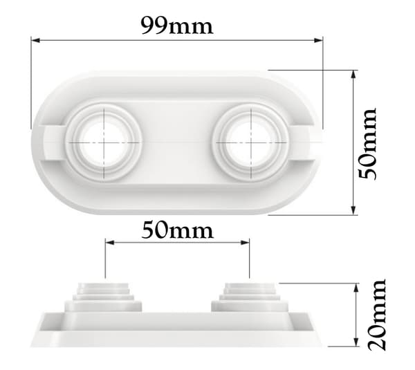 Universell dubbelrosett 14–20 mm