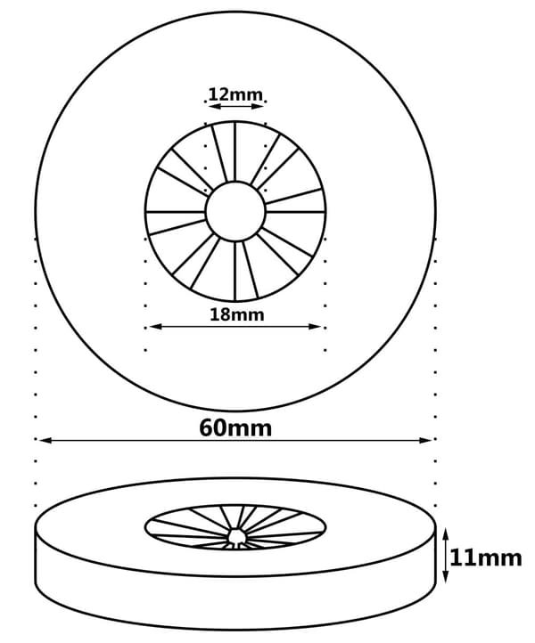 Universal rørroset 12-18 mm, forkromet