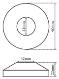 Pikkukuva 2 / 3: Sifonin ruusuke 32 mm, kullanvärinen
