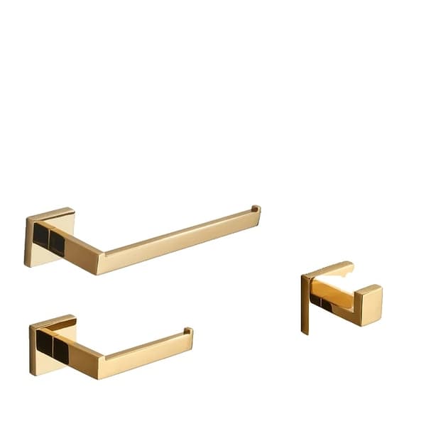 Badeværelsesudstyrssæt, vægmonteret, rustfrit stål, Guld 4 Stykke 400 Gold 4 Piece 570