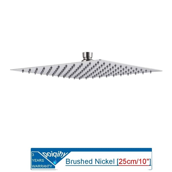 Brusehoved, ultratyndt design, regneffekt, Chrome 12 tommer Nickel 10 inch