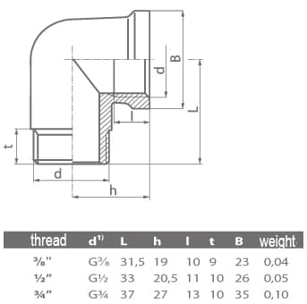 Forkromet messing-albue 3/8"" GZ/GW