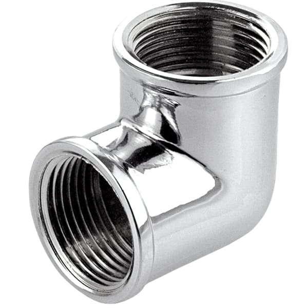 Forkromet messingalbue 1/2"" F/F