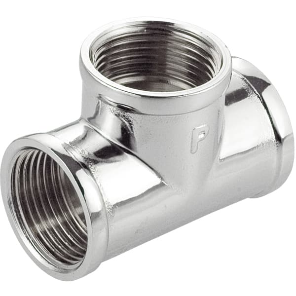 Forkromet messing-T-stykke 3/4"