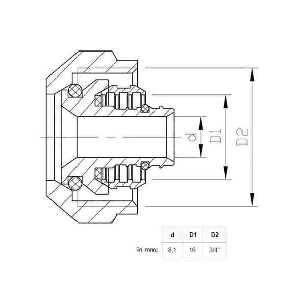 PEX skrueforbindelse 16x3/4” eurokonus - sæt med 10 stk.