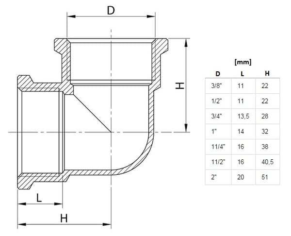 Mässingsböj 1/2"" GW/GW