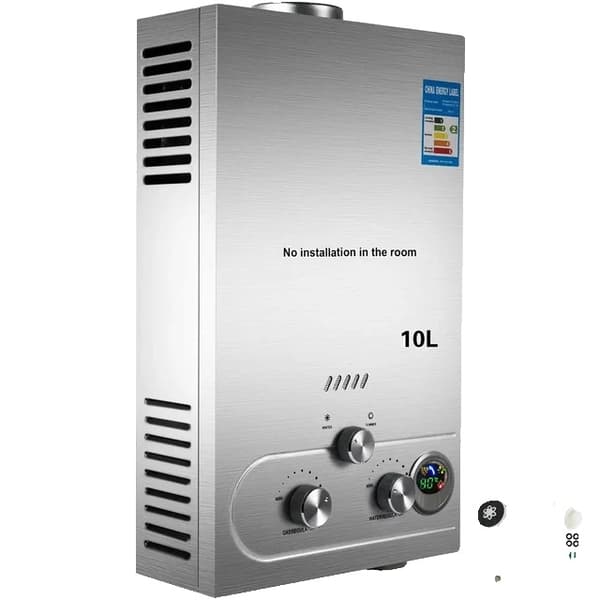 Kaasukäyttöinen vesilämmitin, välitön lämmitys, ulkokäyttöön, 8L 16KW
