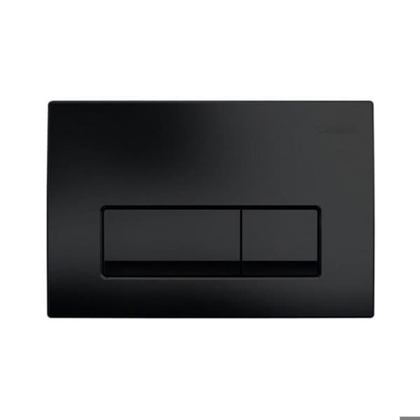Dubbelknapp kontrollpanel - Geberit - Delta 50 - Matt svart - 24,6x16,4 cm