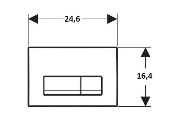 Dubbelknapp kontrollpanel - Geberit - Delta 50 - Matt svart - 24,6x16,4 cm
