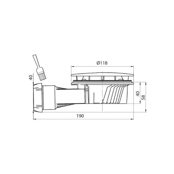 SLIM+ extra platt duschavlopp H40 med krom ABS kupol - WIRQUIN - 30723392