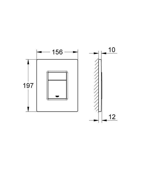 WC spolplatta - GROHE - Skate Cosmopolitan - Matt krom - 156 x 197 mm - EcoJoy