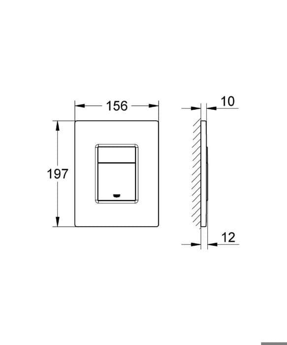 WC spolplatta - GROHE - Skate Cosmopolitan - Matt krom - 156 x 197 mm - EcoJoy