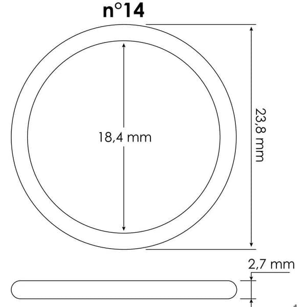 Set av 5 O-ringar nr 14