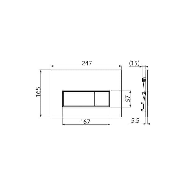 Dubbeltryckskontrollpanel Alca - Blank krom (M571)