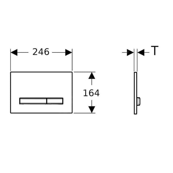 GEBERIT SIGMA50 - 2-NYCKELS TRIGGERPLATA, VIT - MÄSSING 11