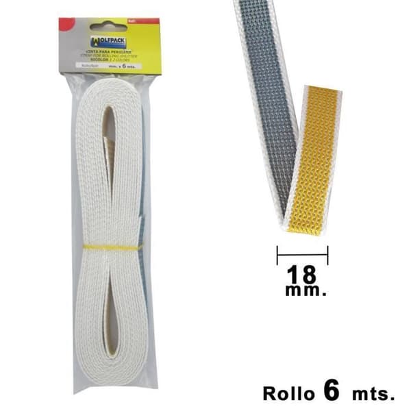 Cinta Persiana Wolfpack Bicolor 18mm. Rollo 6 meter
