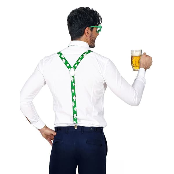 Saint Patrick's Day Set - WIDMANN - Glasögon, hängslen och fluga - Grön - 3 delar - Vuxen