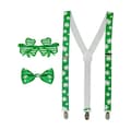 Miniatyrbild 2 av 4: Saint Patrick's Day Set - WIDMANN - Glasögon, hängslen och fluga - Grön - 3 delar - Vuxen