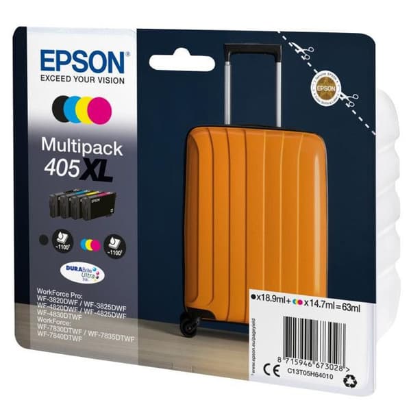 Bläckpatron - EPSON - 405XL DURABrite - 4 färger - Orange - Plast