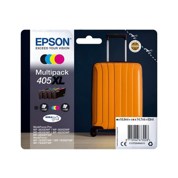 Bläckpatron - EPSON - 405XL DURABrite - 4 färger - Orange - Plast