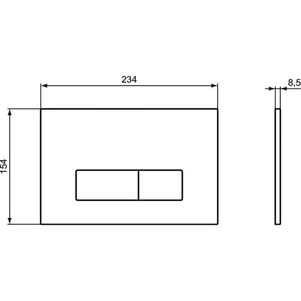 IDEAL STANDARD Spolplatta 2F Oleas P2 - Pneumatisk - Rätt vinkel - Vit