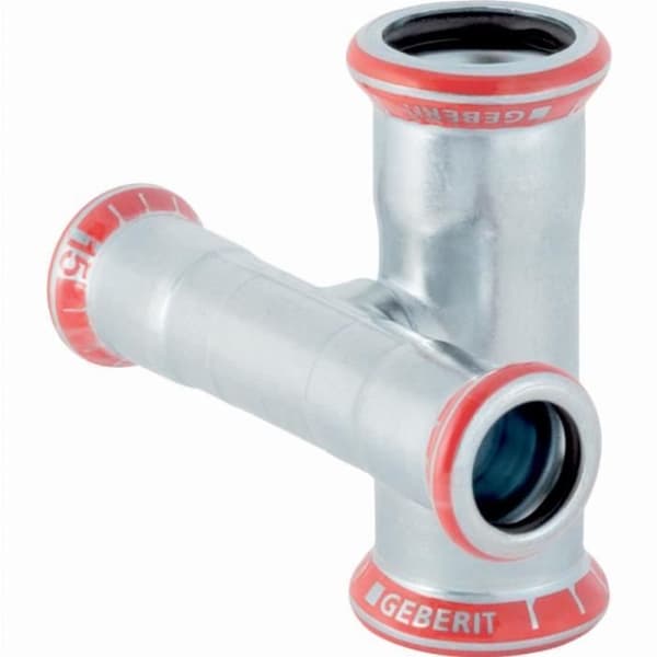 Raccord kryss reducer GEBERIT Mapress Stål Kolbon förskjuten d=18mm d1=15mm - 21505