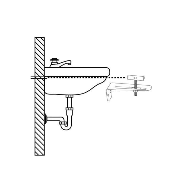 Rektangulärt stöd för 10 cm tvättställ (2 st)