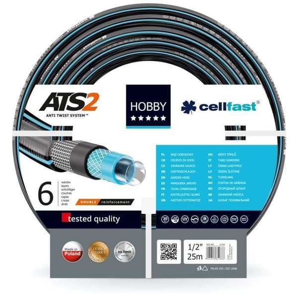 Trädgårdsslang 1/2" - Hobby ATS 16-200 - längd 25m