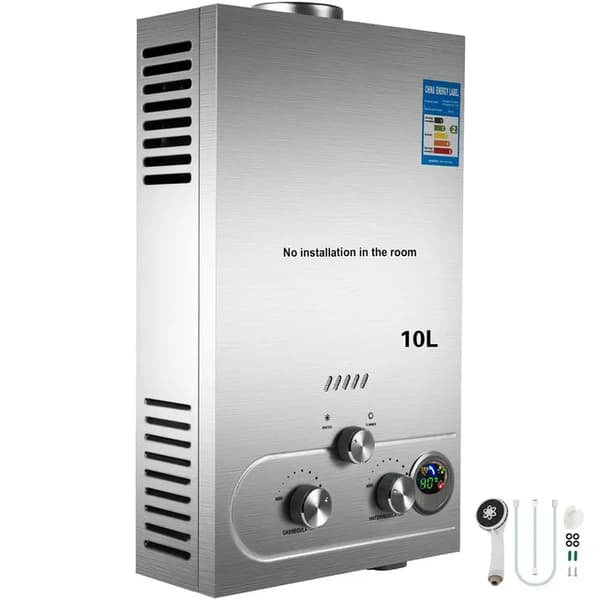 Gasvattenberedare, Omedelbar Uppvärmning, Utomhusanvändning, 10L 20KW