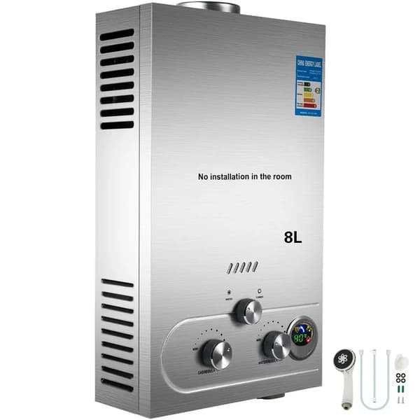 Gasvattenberedare, Omedelbar Uppvärmning, Utomhusanvändning, 8L 16KW