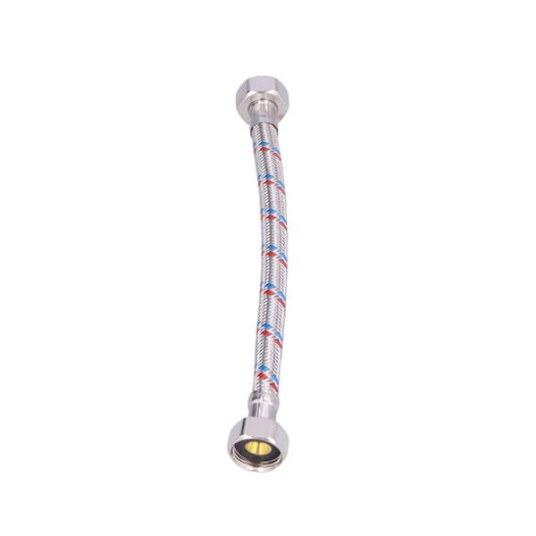 Stålflätad slang 20 cm 1/2"" hane-hona-tätning
