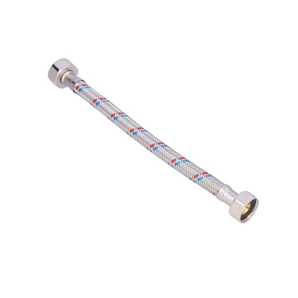 Stålflätad slang 20 cm 1/2"" hane-hona-tätning