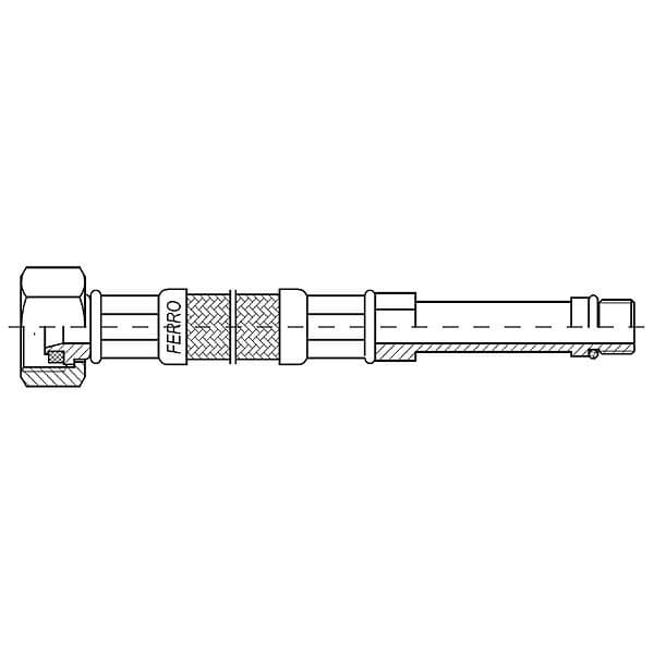 Stålflettet batterislange 40 M10x3 / 8 lang